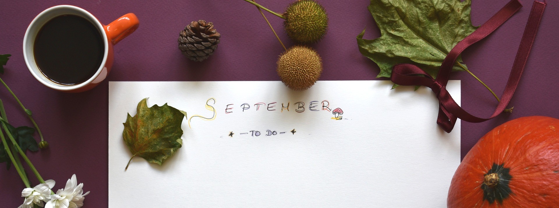 A September to-do list with coffee and fruit