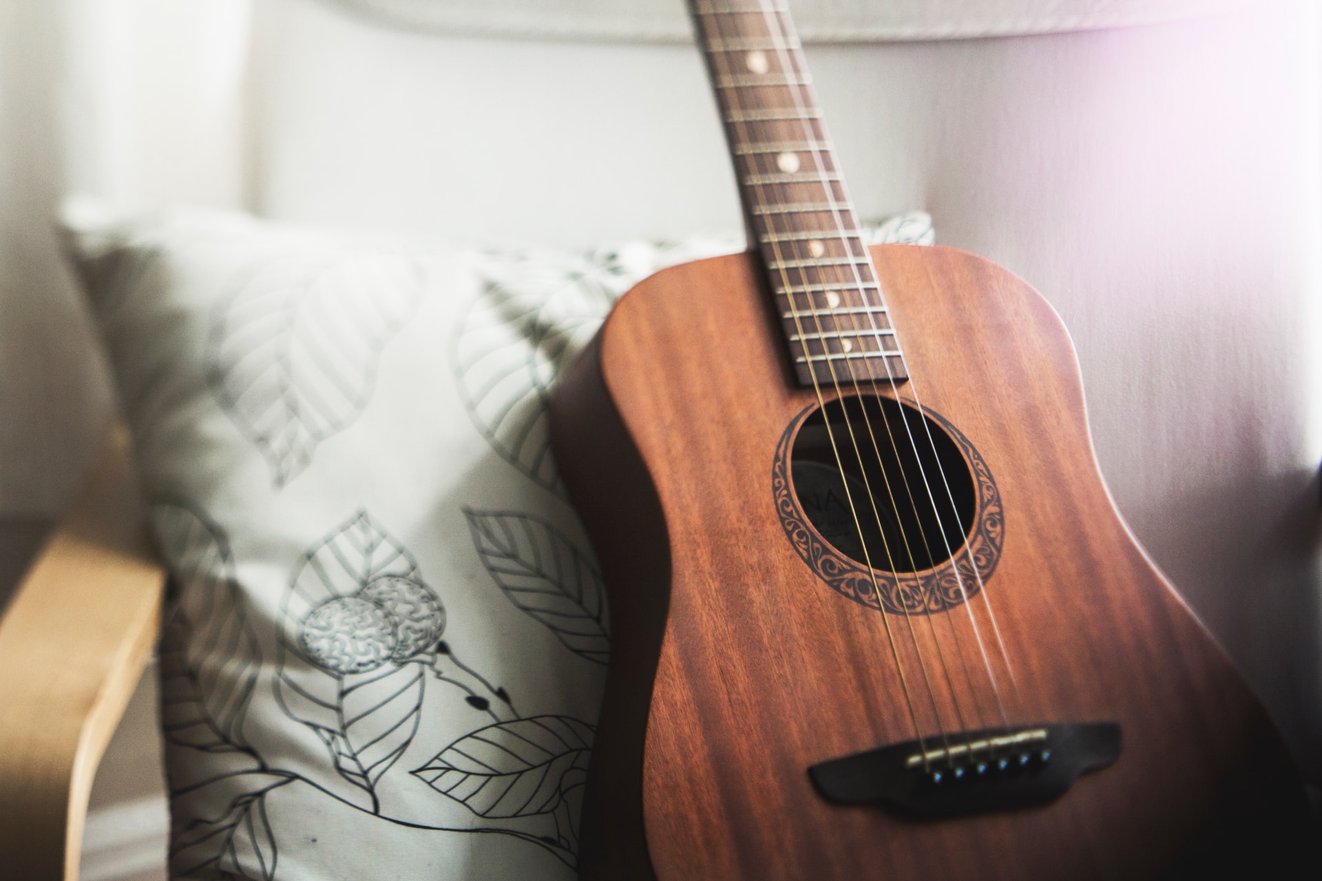 Guitar and a pillow